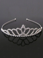 Carnevale Balletto danza Tiara argento perline Hairband bambina danza partito capelli accessori Halloween