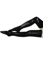 Carnevale calze nere lunghe in gomma metalizzata unisex per adulti Halloween