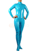 Carnevale Catsuit Unisex aperto anteriore in PVC azzurro Halloween