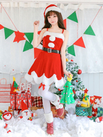 Carnevale Christmas Slip Dresses Set di Babbo Natale rosso Costume Halloween