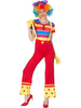 Carnevale Circo Costume Rosso Donna Pantaloni Guanti Set Poliestere Clown Vacanze Costumi Halloween