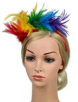 Carnevale Copricapo di piume arcobaleno per capelli Costume Halloween