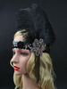 Carnevale Costume accessori flapper piuma fascia 1920s nero dell