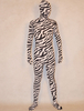 Carnevale Costume animale di zentai in bianco e nero di zebra unisex Halloween