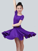 Carnevale Costume da ballo latino americano bambina lycra spandex interpretazione abito monocolore Halloween