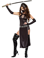 Carnevale Costume da Carnevale Costume da ninja Maschera nera Copricapo Set da ninja in lycra Spandex per donna Costumi per feste di Costume Halloween