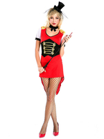 Carnevale Costume da Carnevale del Circo Costume da donna rosso Set di costumi da mago in poliestere Costume Halloween