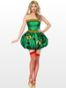 Carnevale Costume da elfo natalizio senza spalline verdi Costume Halloween