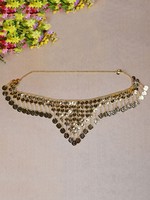 Carnevale Costume da esibizione da donna con frange di danza del ventre con catena di danza del ventre metallizzata Halloween