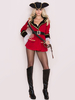 Carnevale Costume da pirata sexy di Halloween Costume da donna rosso Halloween