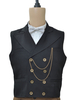 Carnevale Costume di gilet di Steampunk doppiopetto nero Halloween