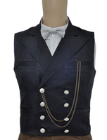 Carnevale Costume di gilet di Steampunk nero doppiopetto Halloween
