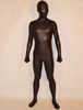 Carnevale Costume di Zentai collant tinta unito nero per adulti in gomma metallizzata completo unisex Halloween