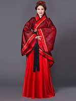 Carnevale Costume tradizionale cinese Hanfu Rosso Tradizionale Cina antica Costumi Costume Halloween