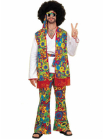 Carnevale costume vintage degli anni 70 per adulti per uomo verde per le vacanze set di poliestere pantaloni Halloween