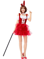 Carnevale Costumi animali da donna Costumi per feste in poliestere con copricapo rosso di Costume Halloween