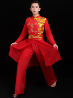 Carnevale Costumi cinesi da uomo Red Dragon Dance Outfit Kung Fu Carnival Costumes Halloween