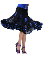 Carnevale Costumi da ballo da ballo Gonna lunga con volant in pizzo floreale Halloween