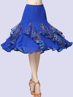 Carnevale Costumi da ballo da ballo Gonna lunga in tulle Abito da ballo dorato con fiori per donna Halloween