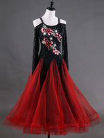 Carnevale Costumi da ballo da sala borgogni interpretazione per adulti abito con blocchi di colore Halloween