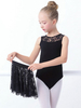 Carnevale Costumi da ballo di balletto Black Leotards senza maniche da ballerina con gonna Halloween