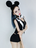 Carnevale Costumi da Danza Jazz 2022 Donne Bicolore con Cerniera Superiore con Pantaloncini Neri da Ballo Costume Halloween