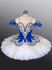 Costumi di danza classica Blu Ballerina per bambini con volant in pizzo Abito in poliestere Abbigliamento da ballo