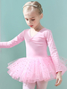 Costumi di danza classica Rosa Ballerina per bambini da donna Ritagliata con volant a pois Pieghettato in misto cotone Abito tunica performance wear