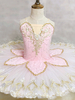 Costumi di danza classica Rosa Per donna Ballerina per adulti Con paillettes Applique Abito in poliestere di pizzo Completo da prestazione