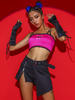 Costumi di danza jazz Gonna divisa in poliestere da ragazza Top da ballo