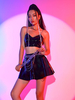 Costumi di danza jazz Gonna in pelle PU da donna Top da ballo