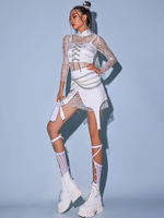 Costumi di danza jazz Gonna in poliestere da donna Pantaloni tuta Abbigliamento da ballo