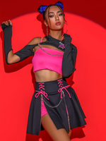 Costumi di danza jazz Gonna superiore in poliestere da ragazza Abbigliamento da ballo