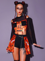 Costumi di danza jazz Grembiule in poliestere da donna Pantaloni tuta Abbigliamento da ballo