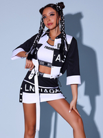 Costumi di danza jazz Minigonna in poliestere da donna con fascia soprabito Abbigliamento da ballo