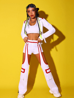 Costumi di danza jazz Pantaloni in poliestere da donna Top da ballo