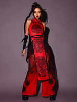 Costumi di danza jazz Pantaloni in poliestere da donna Tuta da ballo