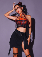 Costumi di danza jazz Pantaloni in poliestere da donna Tuta Grembiule Abbigliamento da ballo