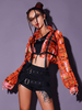 Costumi di danza jazz Top in poliestere da donna pantaloni soprabito abbigliamento da ballo