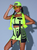 Costumi di danza jazz Top in poliestere da donna minigonna pantaloni abbigliamento da ballo