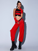 Costumi di danza jazz Top in poliestere da donna Pantaloni da ballo