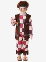 Costumi di Halloween per bambini Set di Halloween in poliestere marrone scuro con pantaloni per bambini