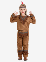 Costumi di Halloween per bambini Set di Halloween marrone caffè Copricapo e pantaloni in poliestere per bambini