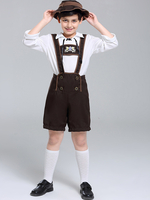 Costumi di Halloween per bambini Set di Halloween marrone scuro Pantaloni in poliestere per bambini Top