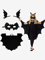 Costumi di Halloween per bambini Set di Halloween nero Mantello in poliestere per bambini Maschera