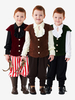 Costumi di Halloween per bambini Set di poliestere per Halloween marrone caffè con camicia e pantaloni per bambini