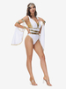 Costumi Greci di Halloween Tuta da donna sexy bianca Armwear Tuta in poliestere Costumi per le vacanze