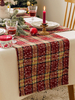 Costumi per le vacanze di Natale in plaid di poliestere in fibra di poliestere rosso di Natale