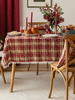 Costumi per le vacanze di Natale in plaid di poliestere in fibra di poliestere rosso di Natale