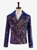 Costumi retrò a maniche lunghe con paillettes da esibizione da uomo